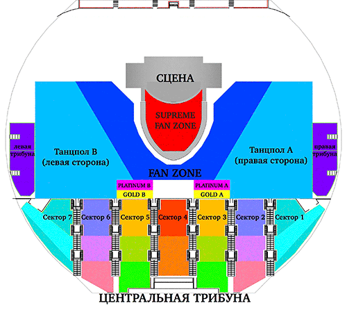 Дворец спорта самара схема зала с местами